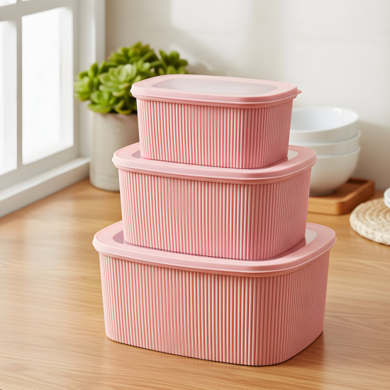 Plastic Tupperware Set - 3 Pieces